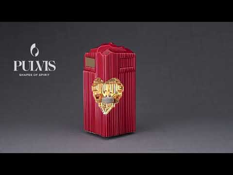 Cremation Candle Urn for Ashes "Heart" - Large | Red | Ceramic