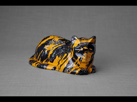 HydroGraphics Pet Urn For Cat | Mixed Gray | CeramicHydroGraphics Pet Urn For Cat | Mixed Gray | Ceramic