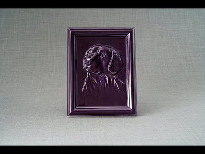 Labrador Retriever Urn for ashes. Handmade Pet Urn for ashes. Frame Urn for ashes by Pulvis Art Urns.