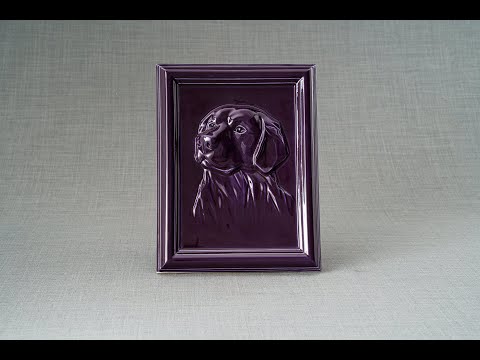 Labrador Retriever Urn for ashes. Handmade Pet Urn for ashes. Frame Urn for ashes by Pulvis Art Urns.