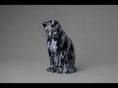 HydroGraphics Pet Urn "Neko" | Mixed Gray | Ceramic