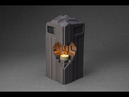 Cremation Candle Urn for Ashes "Heart" - Large | Grey Matte | Ceramic