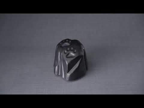 Paw Print Urn For Pet Ashes - Dark Matte | Ceramic