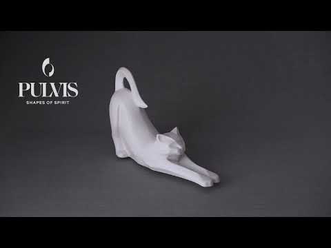 Pulvis Art Urns Pet Urn Cat Cremation Urn For Ashes "Grace" - White Matte | Ceramic