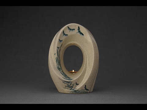 Pulvis Art Urns Exclusive Urn Handmade Decorated Urn for Ashes "The Passage" - Large | Ceramic