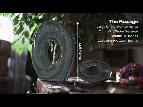 Exclusive Cremation Urn for Ashes "The Passage" - Large | Rainbow Chrome