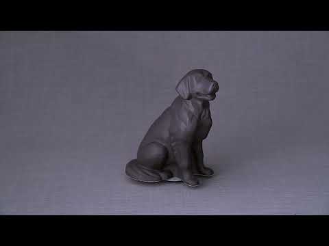 Golden Retriever Pet Urn - Lamp Black | Ceramic Urn
