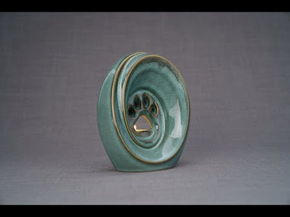 Pulvis Art Urns Pet Urn Paw Pet Urn for Ashes - Blue Melange | Ceramic | Handmade