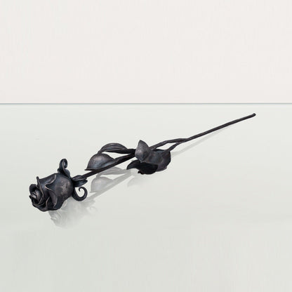 Pulvis Art Urns Accessories Forged Iron Rose Sculpture - Handwrought | Memorial Accessory