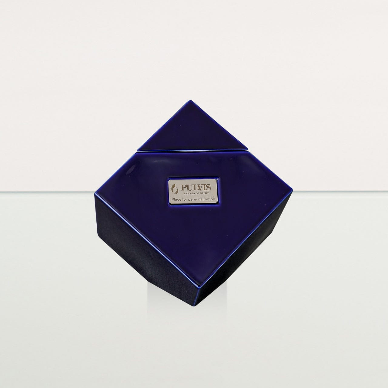 Abstract Cremation Urn for Ashes - Large | Cobalt Metallic | Ceramic Urn - Pulvis Art Urns
