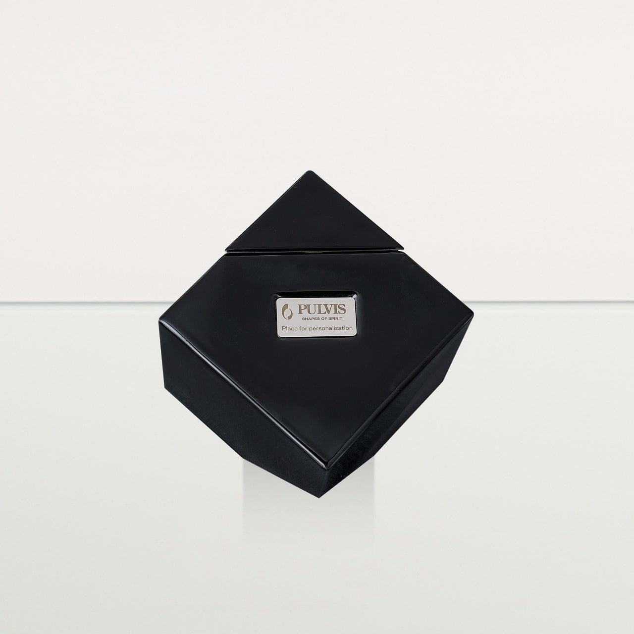 Abstract Cube Cremation Urn for Ashes - Large | Lamp Black | Ceramic Urn - Pulvis Art Urns