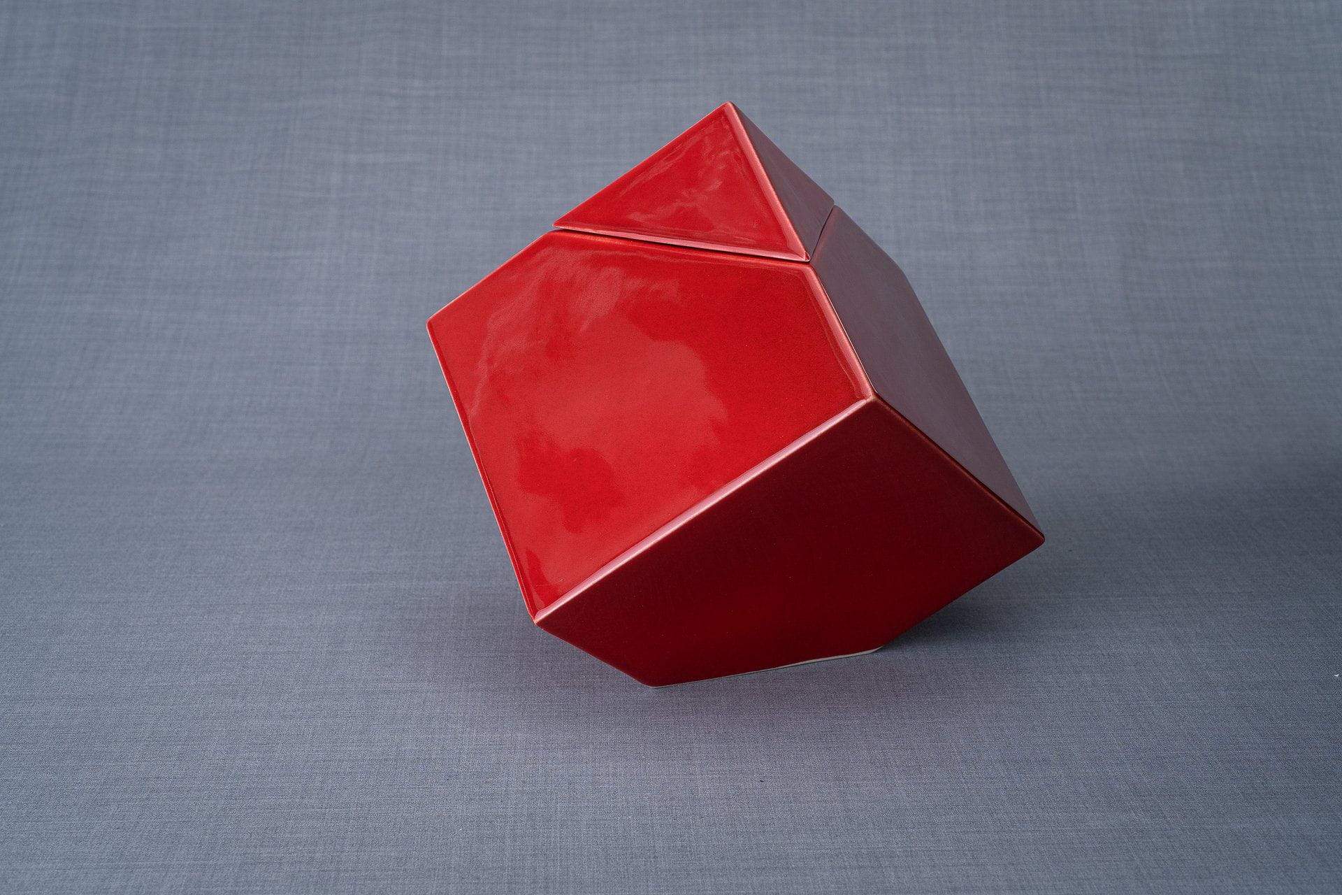 Abstract Handmade Cremation Urn for Ashes - Large | Red | Ceramic - Pulvis Art Urns