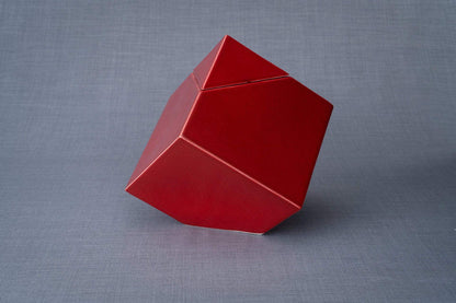 Abstract Handmade Cremation Urn for Ashes - Large | Red | Ceramic - Pulvis Art Urns