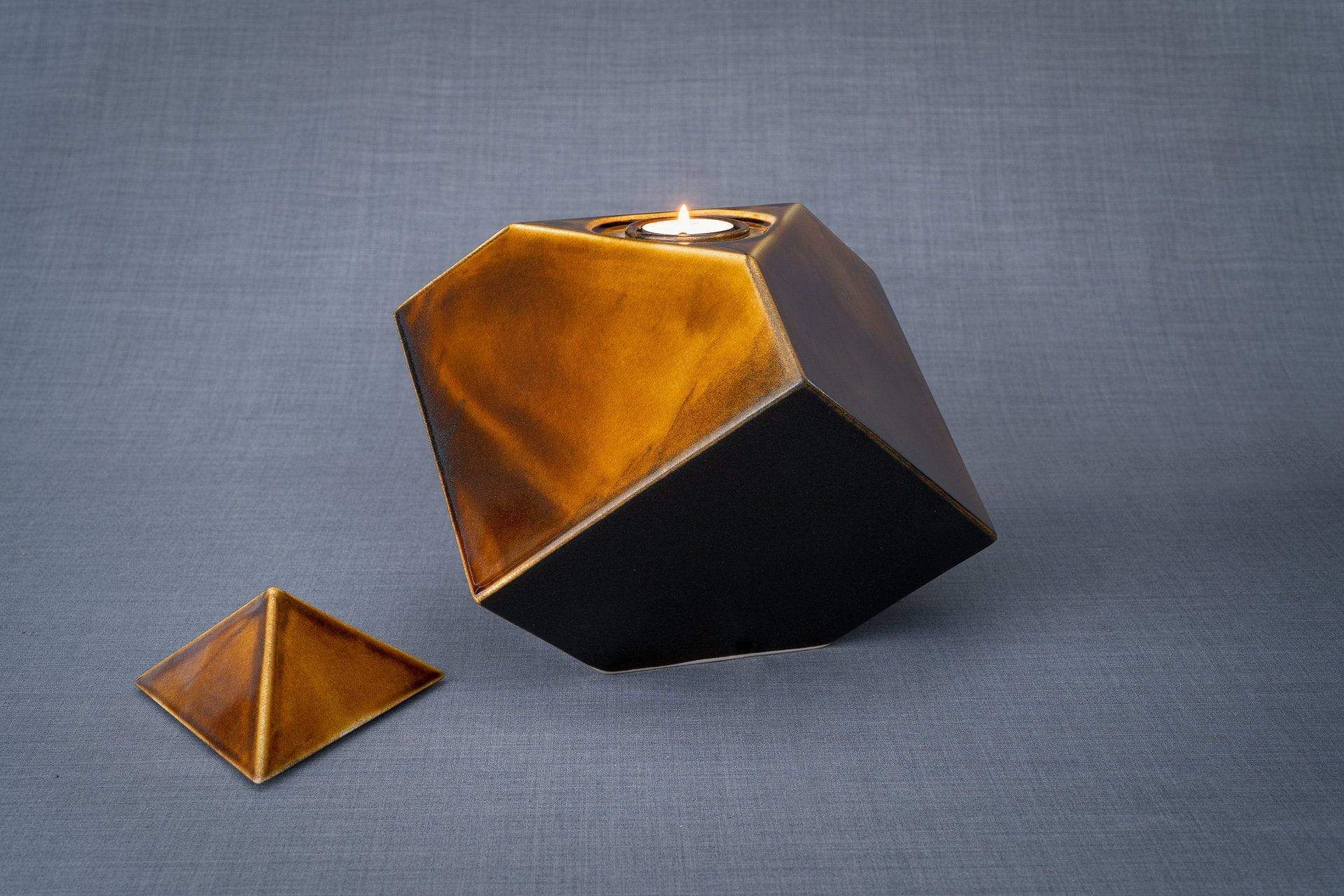 Abstract Handmade Cremation Urn for Ashes - Large | Rusty Brown | Ceramic - Pulvis Art Urns