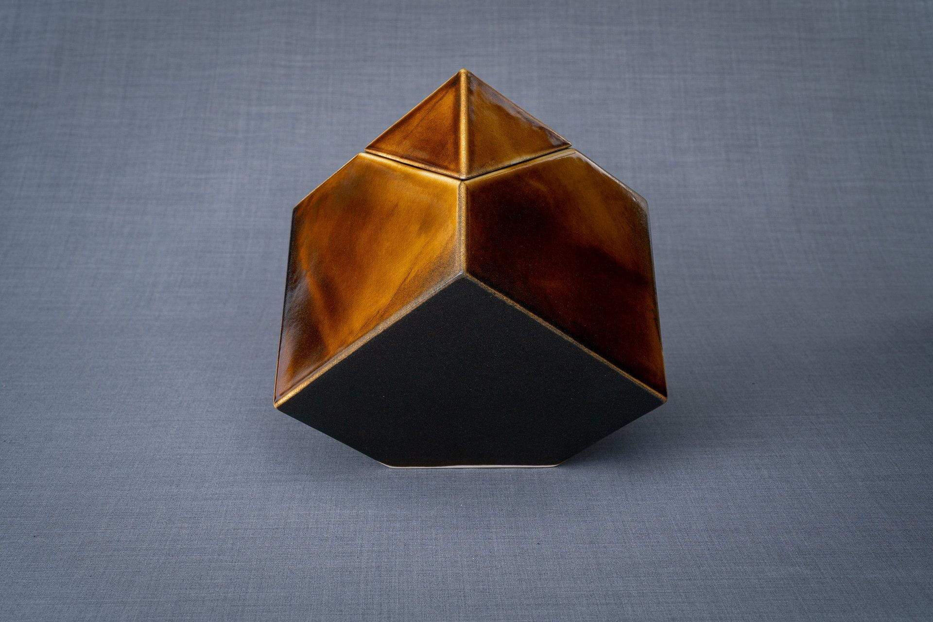 Abstract Handmade Cremation Urn for Ashes - Large | Rusty Brown | Ceramic - Pulvis Art Urns