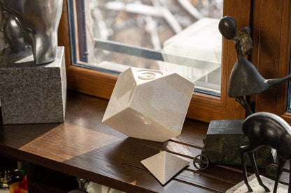 Abstract Handmade Cremation Urn for Ashes - Large | Off-white | Ceramic Urn - Pulvis Art Urns