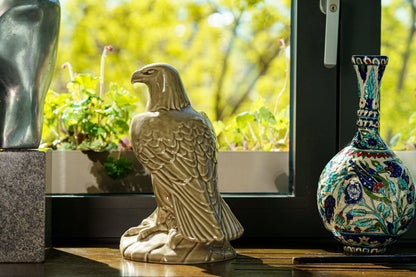 Aquilae Military Memorial For Cremation Ashes - Large | Beige Grey | Ceramic Urn - Pulvis Art Urns