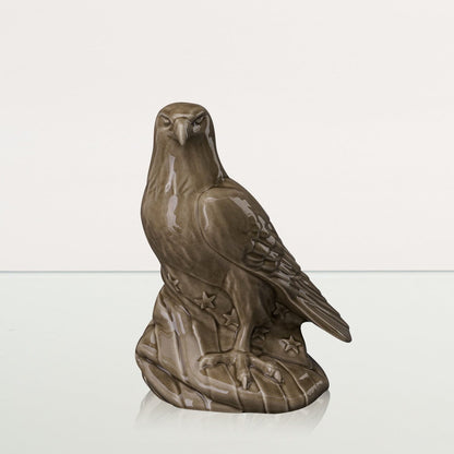 Aquilae Military Memorial For Cremation Ashes - Large | Beige Grey | Ceramic Urn - Pulvis Art Urns
