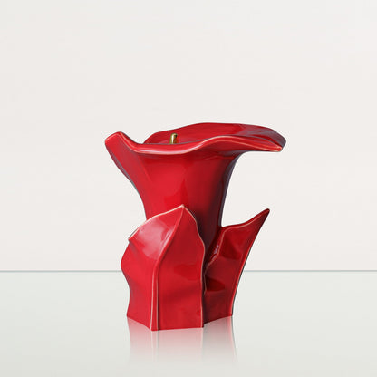 Calla Flower Memorial Urn for Ashes - Medium Urn | Red - Pulvis Art Urns