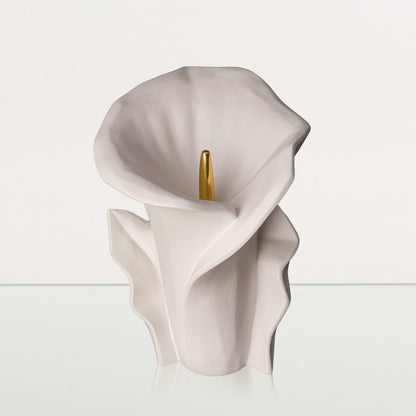 Calla Flower Memorial Urn for Ashes - Medium Urn | White Matte - Pulvis Art Urns