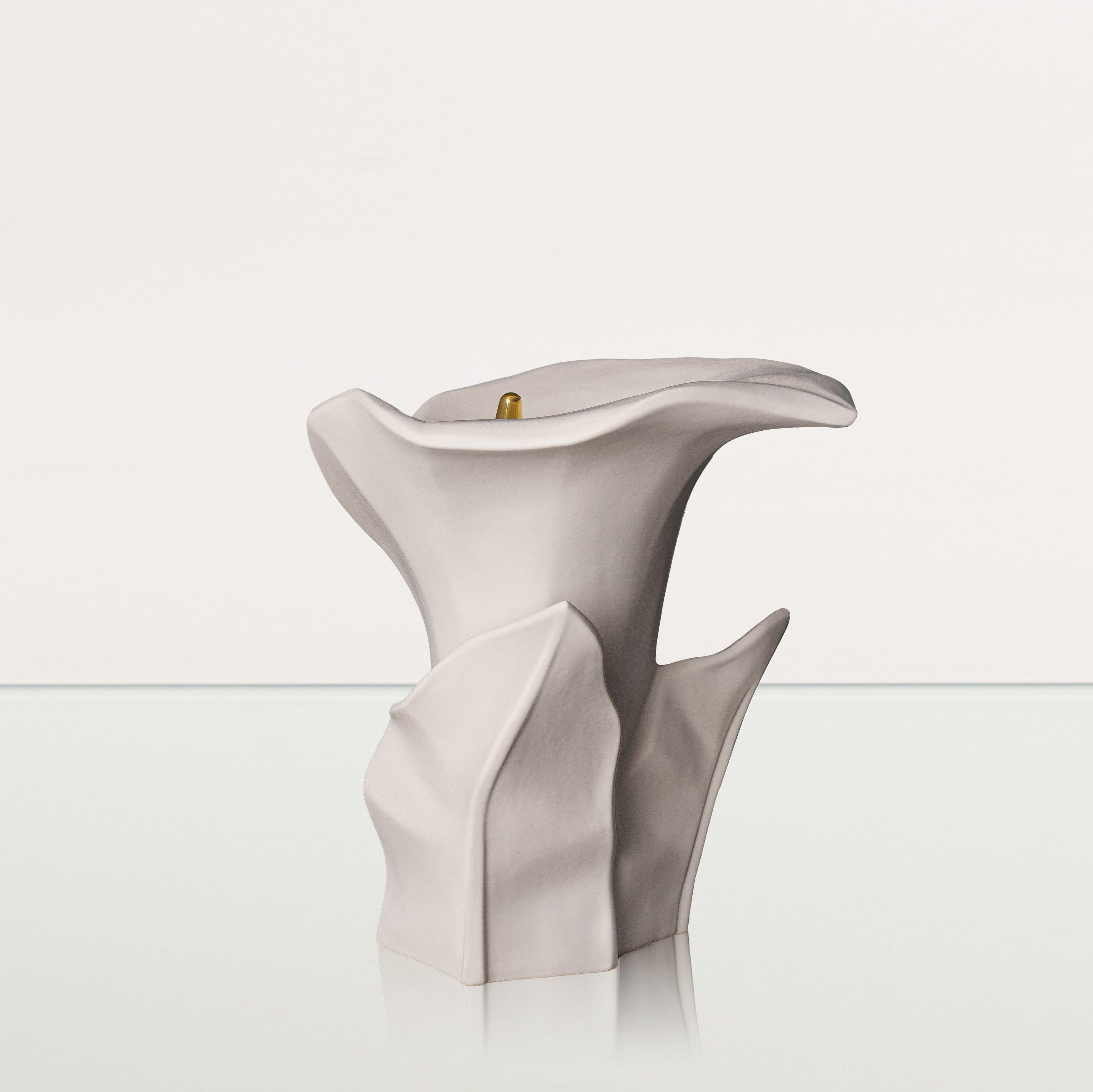 Calla Flower Memorial Urn for Ashes - Medium Urn | White Matte - Pulvis Art Urns