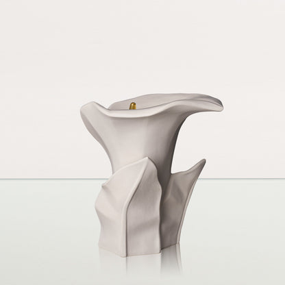 Calla Flower Memorial Urn for Ashes - Medium Urn | White Matte - Pulvis Art Urns