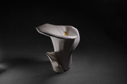 Calla Flower Memorial Urn for Ashes - Medium Urn | White Matte - Pulvis Art Urns