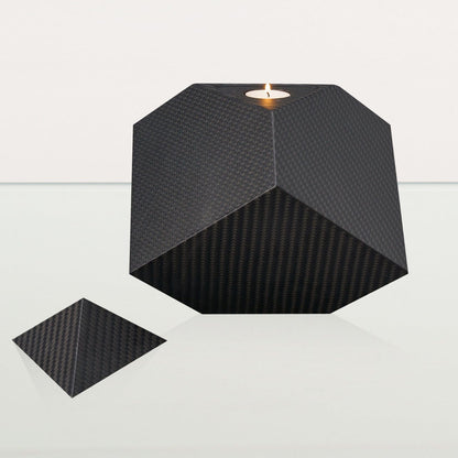 Carbon Fiber Cremation Urn "Abstract" - Twill Weave Carbon | Black Urn - Pulvis Art Urns