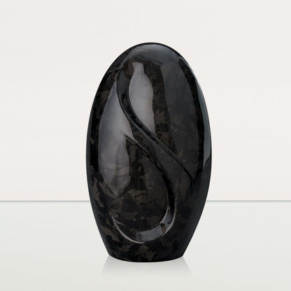 Carbon Fiber Cremation Urn "Eternity" - Forged Carbon | Black | LED Candle - Pulvis Art Urns