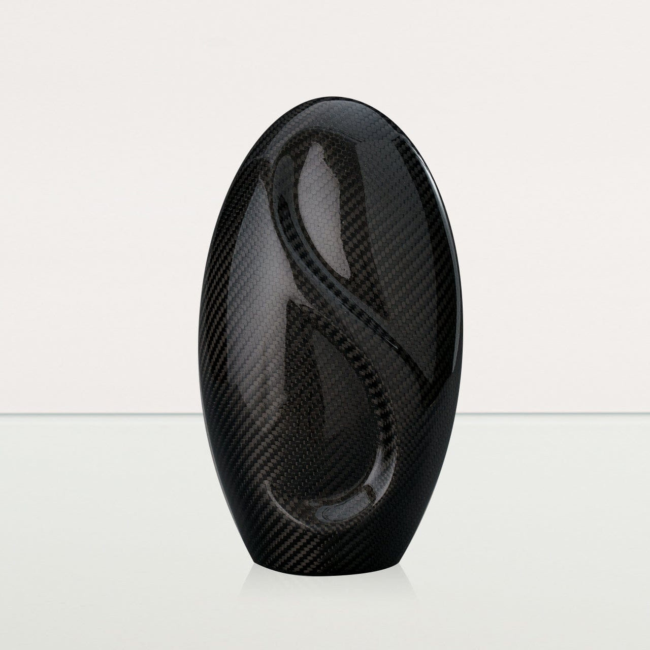 Carbon Fiber Cremation Urn "Eternity" - Twill Weave Carbon | Black Urn - Pulvis Art Urns
