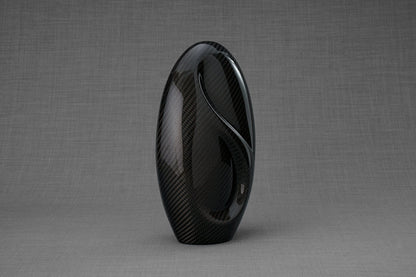 Carbon Fiber Cremation Urn "Eternity" - Twill Weave Carbon | Black Urn - Pulvis Art Urns
