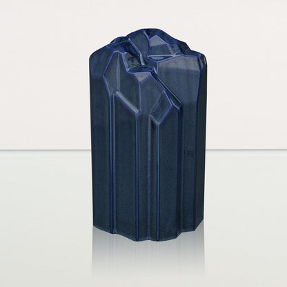 Cremation Candle Urn for Ashes "Heart" - Large | Blue Melange | Ceramic Urn - Pulvis Art Urns