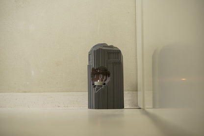 Cremation Candle Urn for Ashes "Heart" - Large Urn | Grey Matte | Ceramic - Pulvis Art Urns