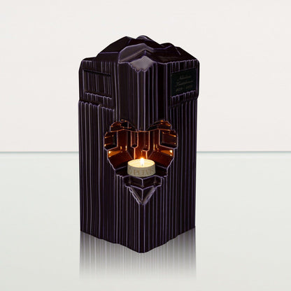 Cremation Candle Urn for Ashes "Heart" - Large | Violet | Ceramic Urn - Pulvis Art Urns