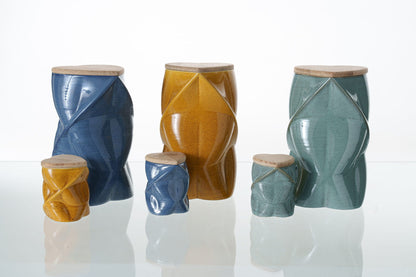 Pulvis Art Urns Adult Size Urn Cremation Urn "Nexus" - 3D Printed Ceramic Urn | Large and Small