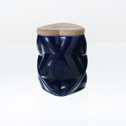 Pulvis Art Urns - Small Size Urn -Cremation Urn "Nexus" - 3D Printed Ceramic Urn | Cobalt Metalic | Keepsake
