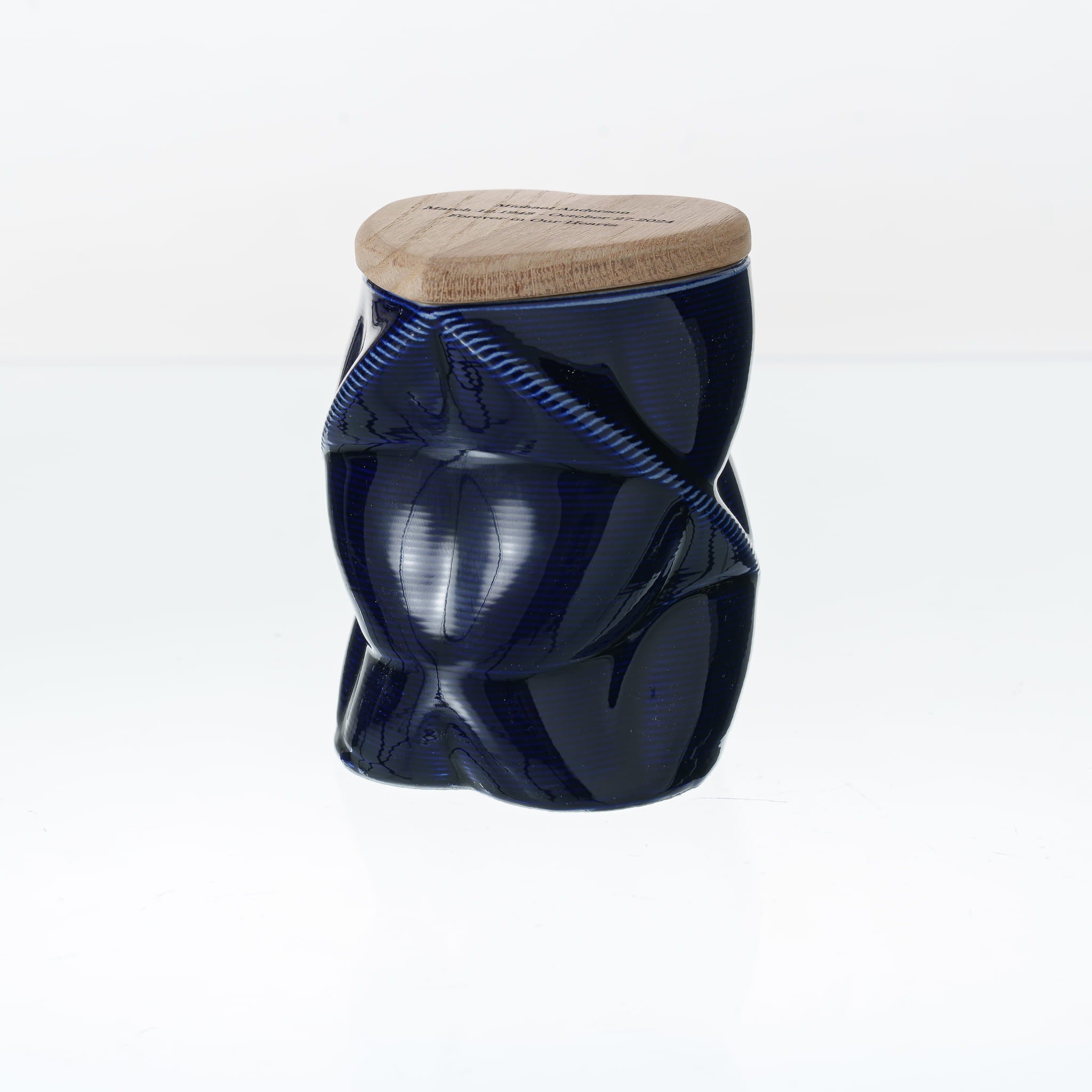 Pulvis Art Urns - Small Size Urn -Cremation Urn "Nexus" - 3D Printed Ceramic Urn | Cobalt Metalic | Keepsake
