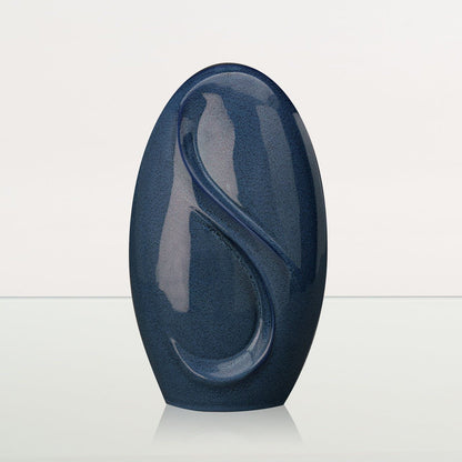 Eternity Handmade Cremation Urn for Ashes - Large | Blue Melange | Ceramic Urn - Pulvis Art Urns