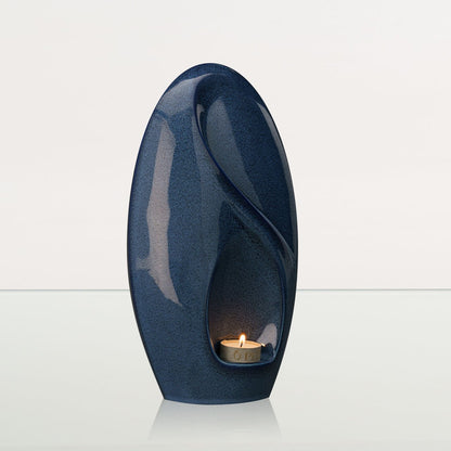Eternity Handmade Cremation Urn for Ashes - Large | Blue Melange | Ceramic Urn - Pulvis Art Urns