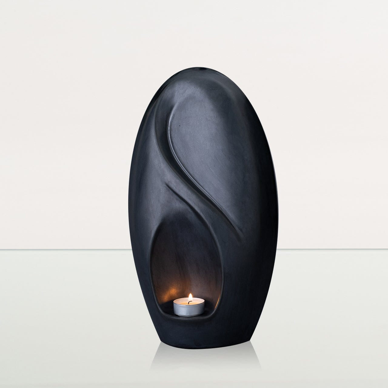 Eternity Handmade Cremation Urn for Ashes - Large | Dark Matte | Ceramic Urn - Pulvis Art Urns