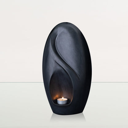 Eternity Handmade Cremation Urn for Ashes - Large | Dark Matte | Ceramic Urn - Pulvis Art Urns