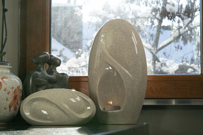 Eternity Handmade Cremation Urn for Ashes - Large | Off-white | Ceramic Urn - Pulvis Art Urns