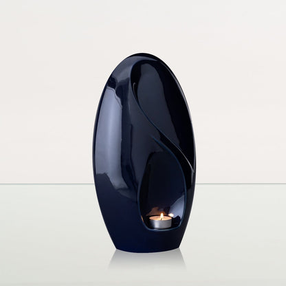 Eternity Handmade Cremation Urn for Ashes - Large Urn | Cobalt Metallic | Ceramic - Pulvis Art Urns