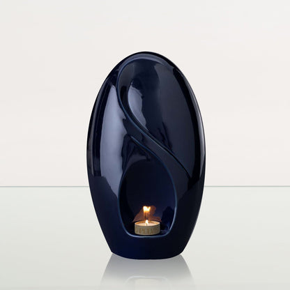 Eternity Handmade Cremation Urn for Ashes - Large Urn | Cobalt Metallic | Ceramic - Pulvis Art Urns