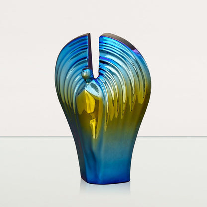 Exclusive Cremation Urn for Ashes "Guardian" - Large | Shiny Yellow Urn - Pulvis Art Urns