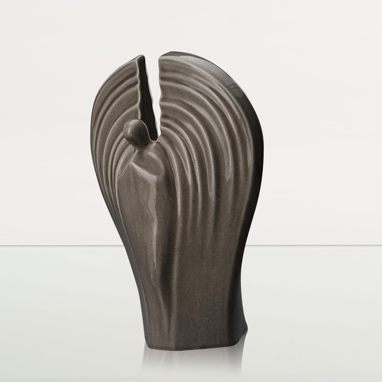 Guardian Handmade Cremation Urn for Ashes - Large | Beige Grey | Ceramic Urn - Pulvis Art Urns