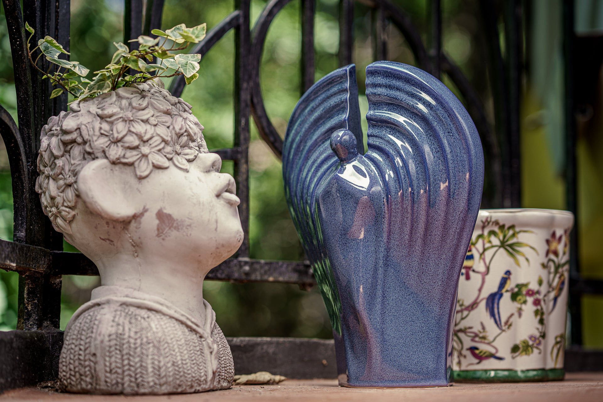 Guardian Handmade Cremation Urn for Ashes - Large | Blue Melange | Ceramic Urn - Pulvis Art Urns
