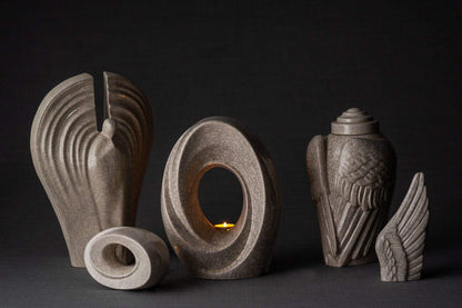Guardian Handmade Cremation Urn for Ashes - Large | Craquelure | Ceramic Urn - Pulvis Art Urns