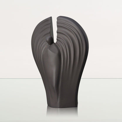 Guardian Handmade Cremation Urn for Ashes - Large | Gray Matte | Ceramic Urn - Pulvis Art Urns