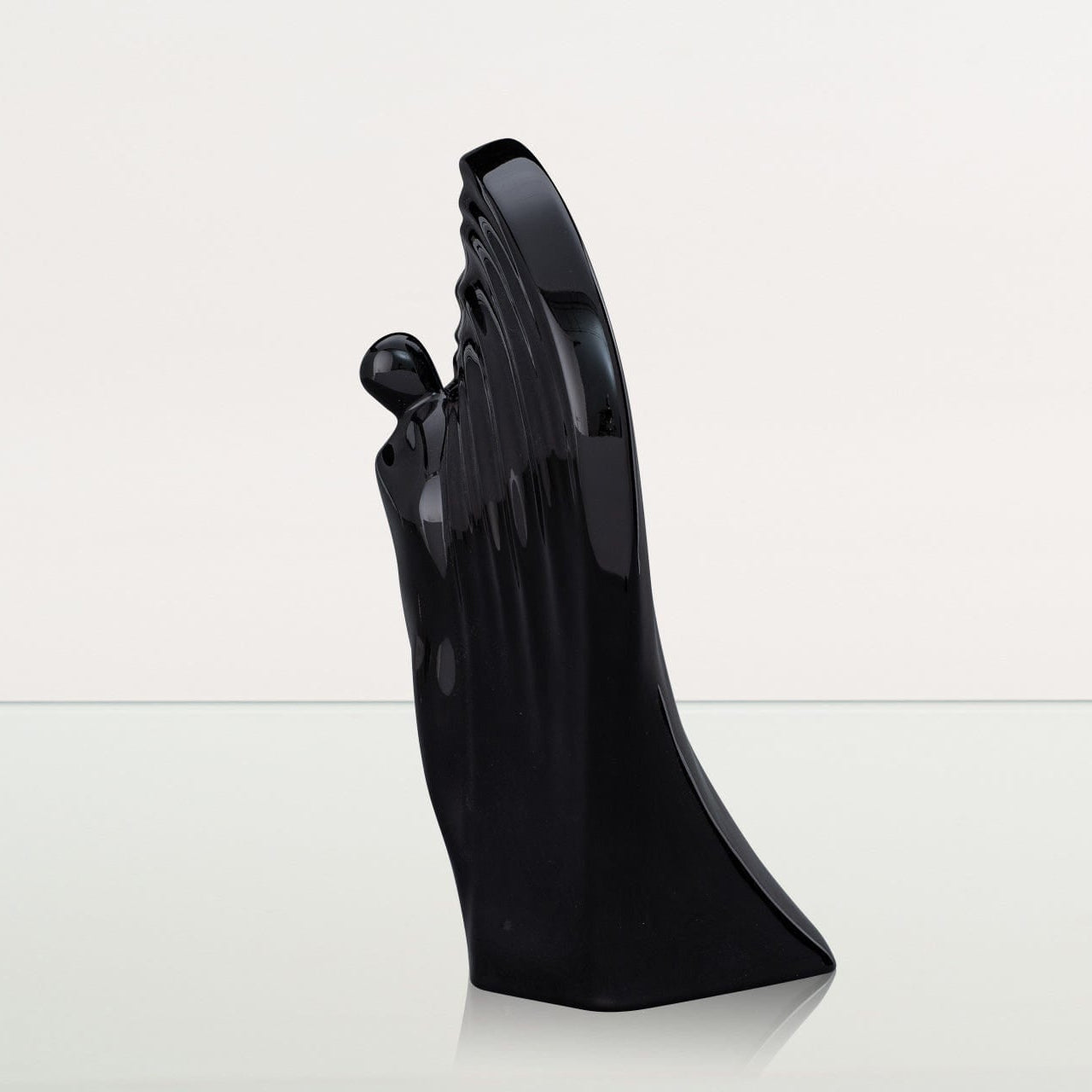 Guardian Handmade Cremation Urn for Ashes - Large | Lamp Black | Ceramic Urn - Pulvis Art Urns
